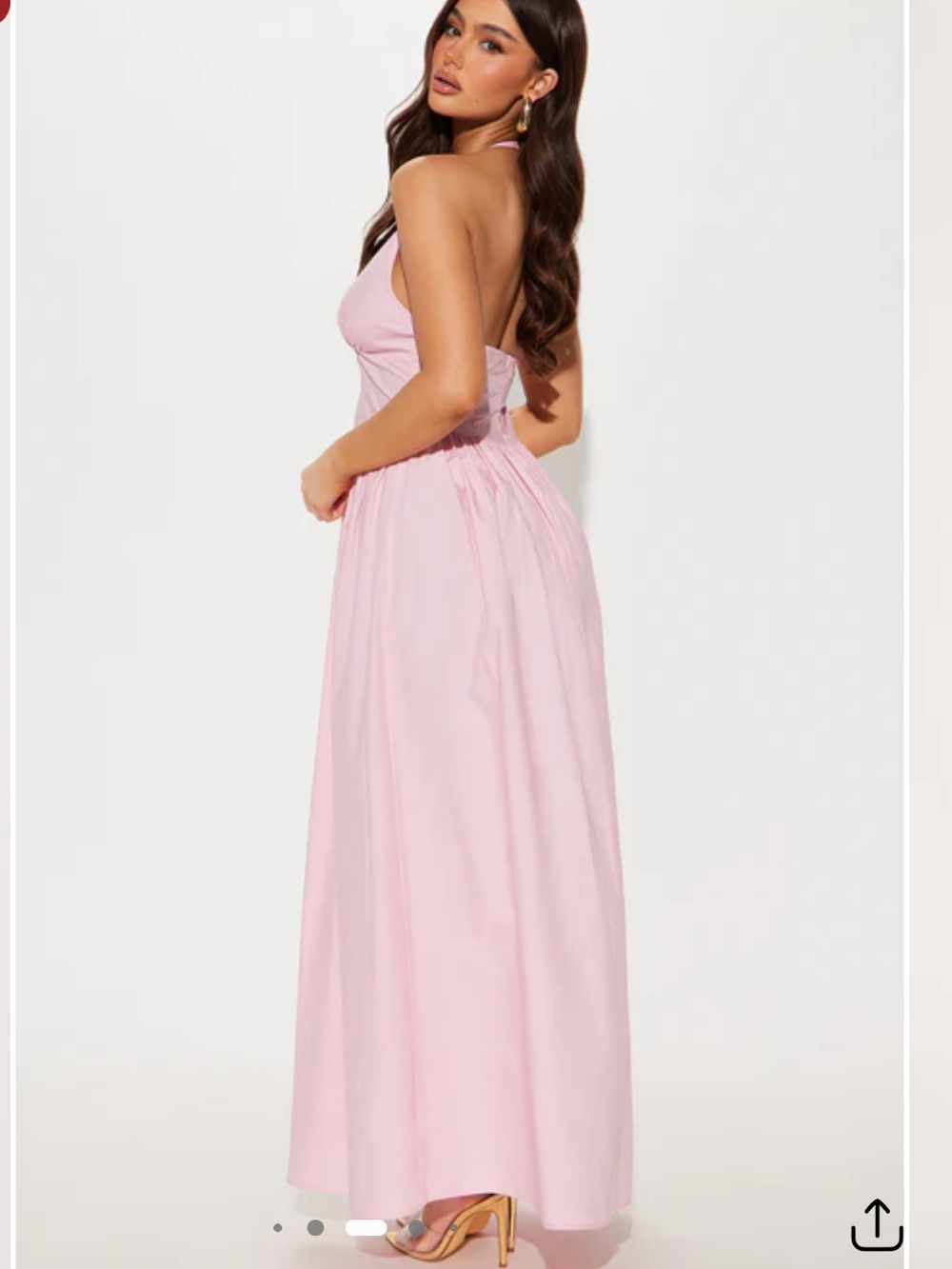 Fashion Nova | Serenita Pink Halter Poplin Maxi Dress - Picture 2 of 5
